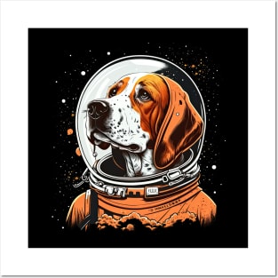 Pointer dog astronaut Posters and Art